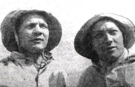 слева курсант ТМУРП В. Швырев и боцман К. Трост - ТБОРФ октябрь 1966 год