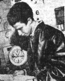 Мустафа Мохамед Селим из ОАР курсант ТМУРП  проходит практику на БМРТ 463 Андрус Йохани 15 марта 1970