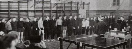 Рыбный техникум  соревнования СССР в спорт зале по настольному теннису  1963