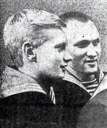 Воспитанники Таллинского мореходного училища  рыбной промышленности Р.  Ясси   и   Л.  Тартакович.  декабрь 1967
