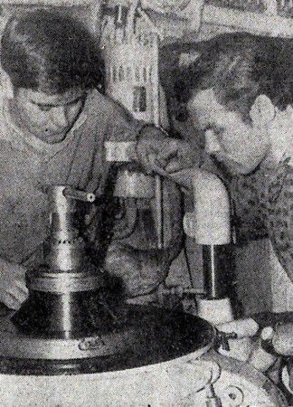 курсант Карл Маанди и 4-й механик Уно Хинно - ПБ Фридерик Шопен - октябрь 1966