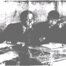 В классе ТМУРП манипулируют (слева направо): Евгений Смирнов, Владимир Зайцев, Виктор Алексеев, Борис Сорокинский, Роман Урицкий - 1961