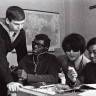 курсанты ТМУРП - эстонец Эрик Кисел, Коеваги Фасине из Гвинеи, Йоичи Окада из Японии, Хусейн Шариф  с Мальдивских островов  - 1971 год